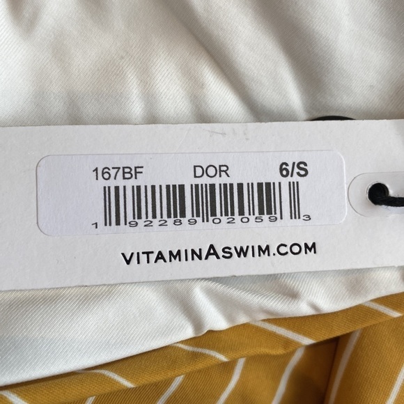 Vitamin A yellow striped reversible Luciana full coverage bottom small NWT - Picture 4 of 7